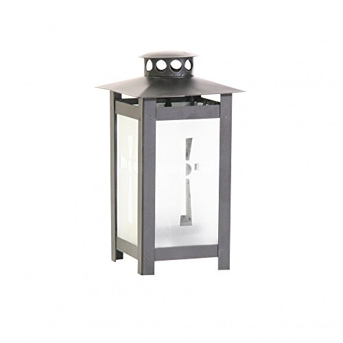 Siena Garden Grablaterne Kreuz/Engel M 9x9x17cm, schwarz