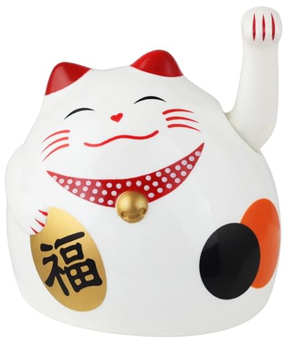 Freak Scene Glückskatze - Maneki-Neko - rundliche Winkekatze 8 cm - weiß