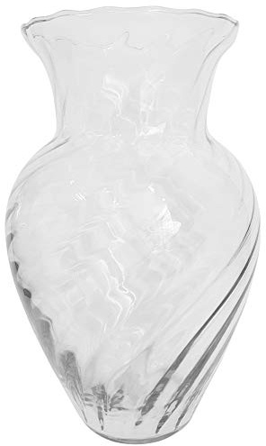 Oberstdorfer Glashütte Vase Grosse Glasvase aus klarem Glas Kristallglas Vase mit grosser Öffnung Höhe ca. 38 cm