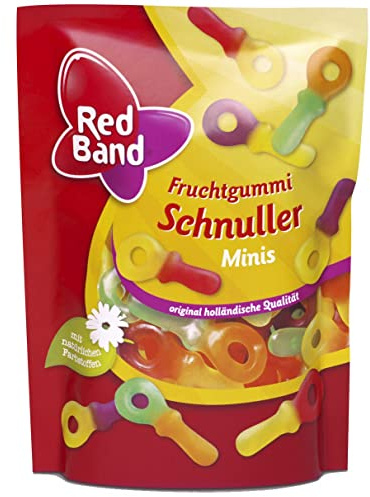 Red Band Fruchtgummi Schnuller - 1er Pack (1 x 200 g Stehbeutel) – Für extralangen Snack-Spaß - Zwei Fruchtnoten in jedem Stück - Holländische Qualität