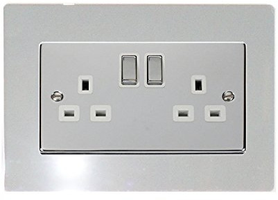 Double Light Switch Socket Coloured Acrylic Surround Finger Plate - Buy 2 GET Extra 1 Free (10 Colours) … (Grey)