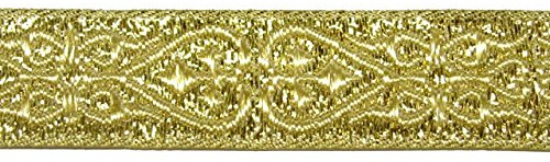 20m Brokat Borte Webband 16mm breit Farbe: Lurex-Gold von 1A-Kurzwaren 16007-go