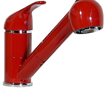 Einhebel Küchenarmatur, Spültisch, Wasserhahn, Armatur, Rot, Niederdruck