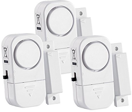 VisorTech Türalarm: 3er-Set Mini-Tür- und Fensteralarme, 95 db, 2 Jahre Batterielaufzeit (Fenster Alarmanlage, Mini Alarmanlage, Alarmanlagen Wohnmobil)