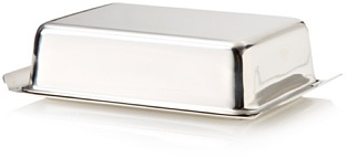 cilio Butterdose für 250 g Butter, rostfreier Edelstahl, für Kühlschrank | Kühlschrank-Butterdose, aromaschützend, leicht zu reinigen, schlichte Formgebung, rostfreier Edelstahl
