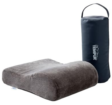 TEMPUR Reisekissen Memory Foam, ergonomisches Reise-Nackenkissen inkl. Tragetasche, Anthrazit, Größe 25 x 31 x 10/7 cm