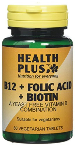 Health Plus B12 + Folic Acid + Biotin Vitamin B Supplement - 60 Tablets