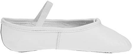 Starlite White Leather Full Sole Ballet Shoes