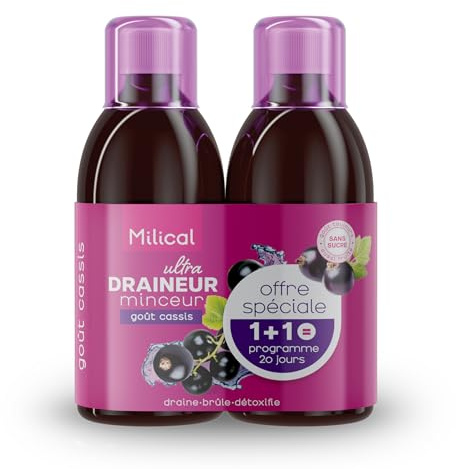 Draineur Ultra | Lot de 2 Flacons de 500 ml | Affine la Silhouette | Laboratoire Milical (Cassis)
