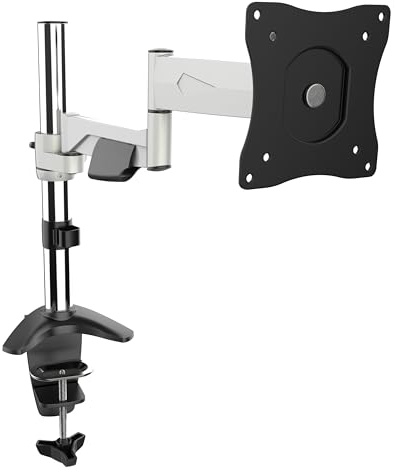 RICOO Monitor Halterung 1 Monitor Tischhalterung TS5211 Monitorhalterung für 13-32 Zoll Monitorarm zur Tischmontage VESA 75x75 100x100 Bildschirmhalterung schwenkbar Monitorhalter höhenverstellbar