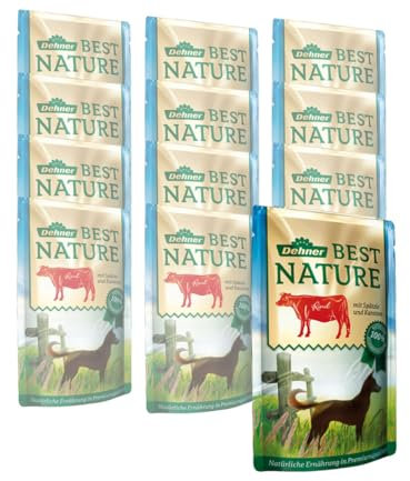 Dehner Best Nature Hundefutter Adult, Rind und Spätzle mit Karotten, im Beutel, 12 x 150 g (1.8 kg)