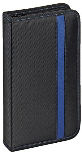 Vivanco CD/DVD-Tasche Nylon, Blue-ray Case, Wallet, Ordner für 48 CDs schwarz-blau