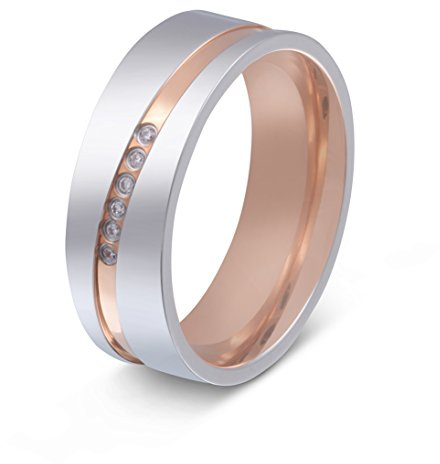 Juwelier Schönschmied - Damen Titanringe Verlobungsring Trauring Paris Titan Zirkonia inkl. persönliche Wunschgravur NrT23D