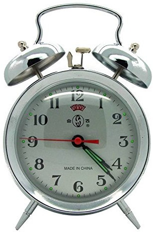 Starlet24 17cm Retro Glockenwecker mechanischer Wecker klassischer Aufziehwecker (Silberfarben #813)