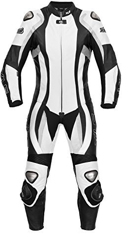 XLS Lederkombi, Damen Einteiler, Echtleder, schwarz weiße Motorradkombi, einteilig, Racing-Kombi (36)