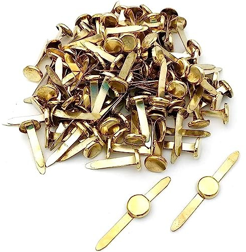 Plus Office - Sujetadores de Papel Encuadernador 40 mm, Cabeza Redonda, Encuadernadores para Papel Decoración, Herramienta de Scrapbooking, DIY Clavos Clips (100 unidades)
