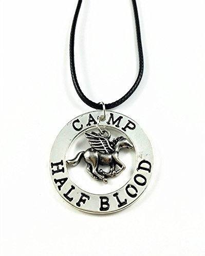 Collana Percy Jackson con mezza sangue, The Last Olympian Camp Pesasus Zeus, con sacchetto regalo