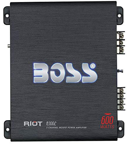 Boss Audio Systems R3002 2.0 Coche Alámbrico Negro - Amplificador de Audio (2.0 Canales, 600 W, A/B, 0,01%, 102 dB, 125 W)