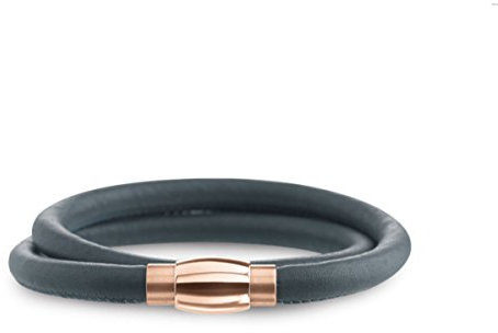 Boccia, Damen-Armband Titanium Titan, Leder, 40 cm - 0395-0640, Grau
