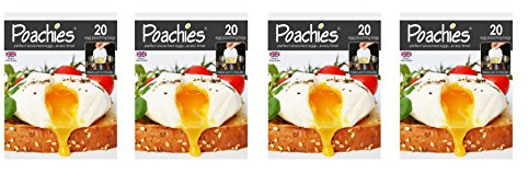 Poachies Egg Poaching Bags, 17 x 13.5 x 2 cm, 4 x Packs of 20