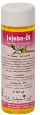 Wellness Jojoba-Öl kaltgepresst und naturrein für Gesicht und Körper, 100 ml