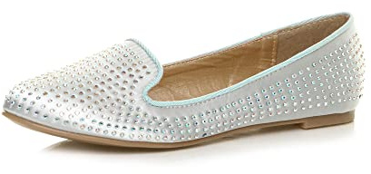 Ajvani dam platt diamant bröllop bal brud kväll ballerina pumps Dolly skor storlek
