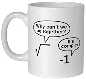 It's Complex Tasse – Keramik Becher für Mathematiker und Physiker 300 ml | Zweiseitiger Aufdruck, Spülmaschinenfest, Mit Henkel, Ca. 10 x 10 x 10 cm, Weißes Design mit komplexem Motiv