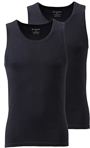 Jockey Modern Classic A-Shirt - Unterhemd Herren im 2er Pack, Tank Tops aus 100% Baumwolle, figurbetonte, ärmellose Feinripp-Unterhemden, 2er Set, in Schwarz