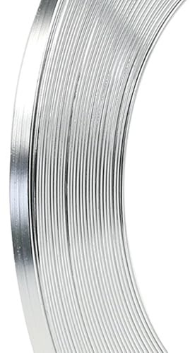 ALUMINIUM FLACHDRAHT, 1mm x 5mm x 10m, Deko Deco, Farbe: Silber / Silver