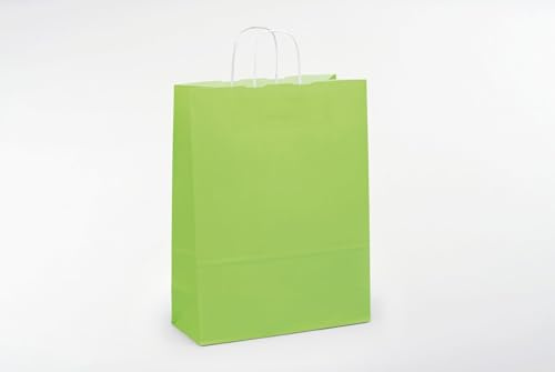Saphir-Tec Papier-Tragetaschen TOPTWIST 24x11x31cm hellgrün - 50 Stück