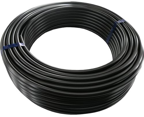 Fittingstore - Tubo in polietilene PL 50 metri – Tubo pneumatico in poliuretano ad aria compressa flessibile 4/2 mm, 6/4 mm, 8/6 mm, 10/8 mm, 12/10 mm, 14/10 mm (8 x 6 mm, nero)