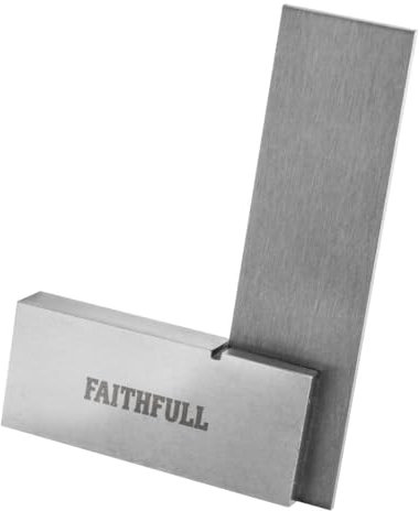 Faithfull Stahl-Anschlagwinkel 50 mm (2 Zoll) – Präzisionsgeschliffen, Klinge aus gehärtetem Stahl, Präzises Anreiß-, Mess- und Abreißwerkzeug für die Metall- und Holzbearbeitung