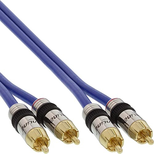 InLine 89720P Cinch Kabel AUDIO, PREMIUM, vergoldete Stecker, 2x Cinch Stecker / Stecker, 20m