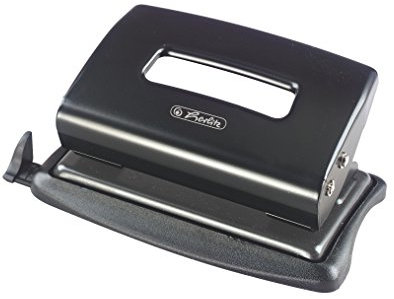 Herlitz Locher mit Anschlag, 1 Stück in Klarsichtfaltschatel, 1.2 mm, schwarz