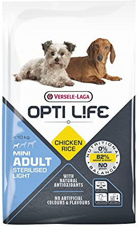 VERSELE-LAGA - Opti Life Adult Light Mini - Trockenfutter für Hunde mit Übergewicht - Kleine Rassen - 7,5kg