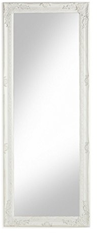 Montemaggi - Miroir mural avec cadre rectangulaire en bois blanc 55x5x142 cm bianco