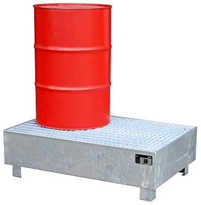 Bauer | Stahl-Auffangwanne | LxB 1200 x 800 mm | Auffangvolumen 215 l | mit Rost