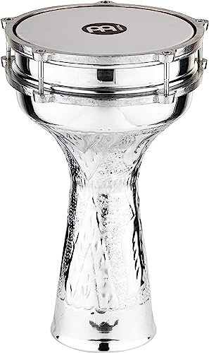 Meinl Percussion Aluminum Jingle Darbuka - Very Large Handdrum - With Jingle Effect - Diameter 8 Inches - Aluminum, Silver (HE-314)