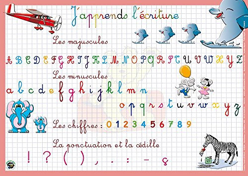 ARIS EDITIONS Sous-main et Set de table éducatif 30x42 Plastifié, effaçable j'apprends l'écriture