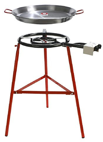 Garcima Tabarca - Paellera con Quemador, sartén de 50,8 cm de Acero al Carbono y Patas reforzadas importadas de España (14 porciones)