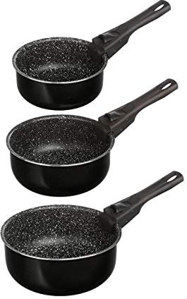 JJA 135112-Set di 3 pentole con Manico Rimovibile, in Pietra, 16/18/20 cm
