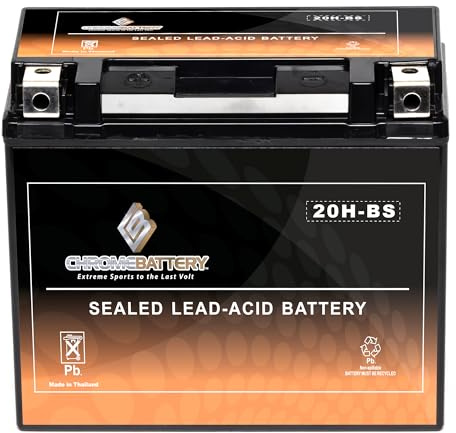 CB CHROMEBATTERY YTX20-BS 12 V 270 CCA AGM – Maintenance-Free 18 Ah Battery for ATV, UTV, Motorcycle, Snowmobile, Jet Ski – T3 Nut & Bolt Terminal – Fits Harley Touring, Polaris Sportsman 570