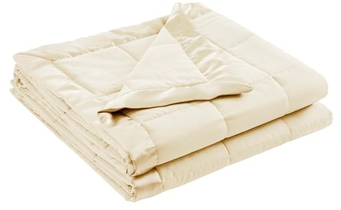 Madison Park Windom Down - Manta Alternativa de plumón 3M Scotchgard, Tratamiento Que Absorbe la Humedad, Funda de Cama Ligera y Suave para Verano, Ribete Satinado, Color Crema, tamaño King
