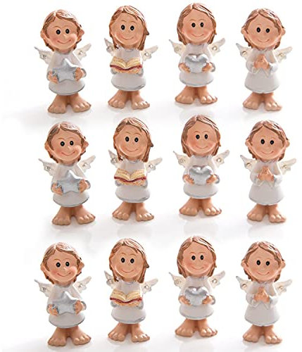 Logbuch-Verlag 12 kleine Mini Schutzengel Engel Figuren Kommunion 4,5 cm Geschenk Geburtstag Gastgeschenk