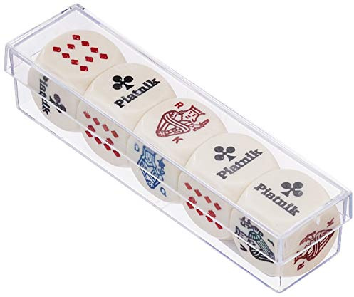 Piatnik 2987 - Pokerwürfel 22mm (5 Stücke), Weiß Oder Grau