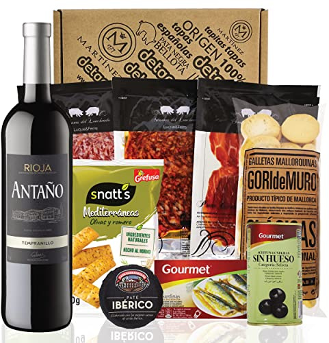 Präsentbox - Tapas-Abend für Zwei I Tapas para dos I Geschenk für Feinschmecker und Spanienfans | Spezialitäten aus Spanien | Geschenk für Männer & Frauen
