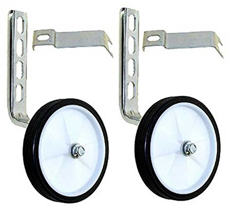 - Kinderfahrrad Stützräder für 12-20 Zoll Fahrrad (1 Paar), weiß/silber