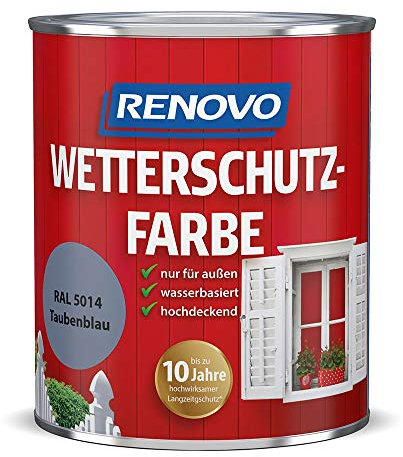Renovo Wetterschutzfarbe 0,75L taubenblau RAL 5014