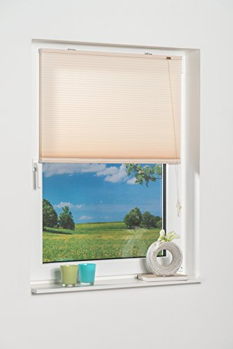 K-home 675952-8 Klemmfix-Wabenplissee, Lichtschutz, Stoff, creme, 110 x 130 cm