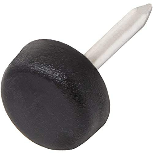 Adsamm® / 32 x Kunststoffgleiter mit Nagel/Schwarz/Ø 10 mm/rund/Möbelgleiter mit Nagel/Möbel- und Bodenschutz in Adsamm® Qualität